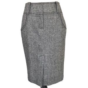 Bebe Wool Silk Blend Grey Split Hem Skirt Women’s Size 4